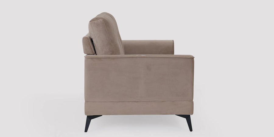 Roha Velvet 3 Seater Sofa In Mocha Mouse Colour - Febonic Living