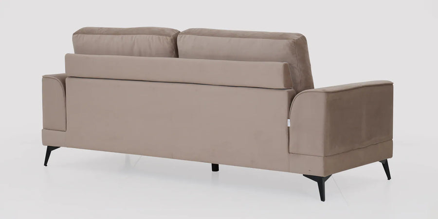 Roha Velvet 3 Seater Sofa In Mocha Mouse Colour - Febonic Living