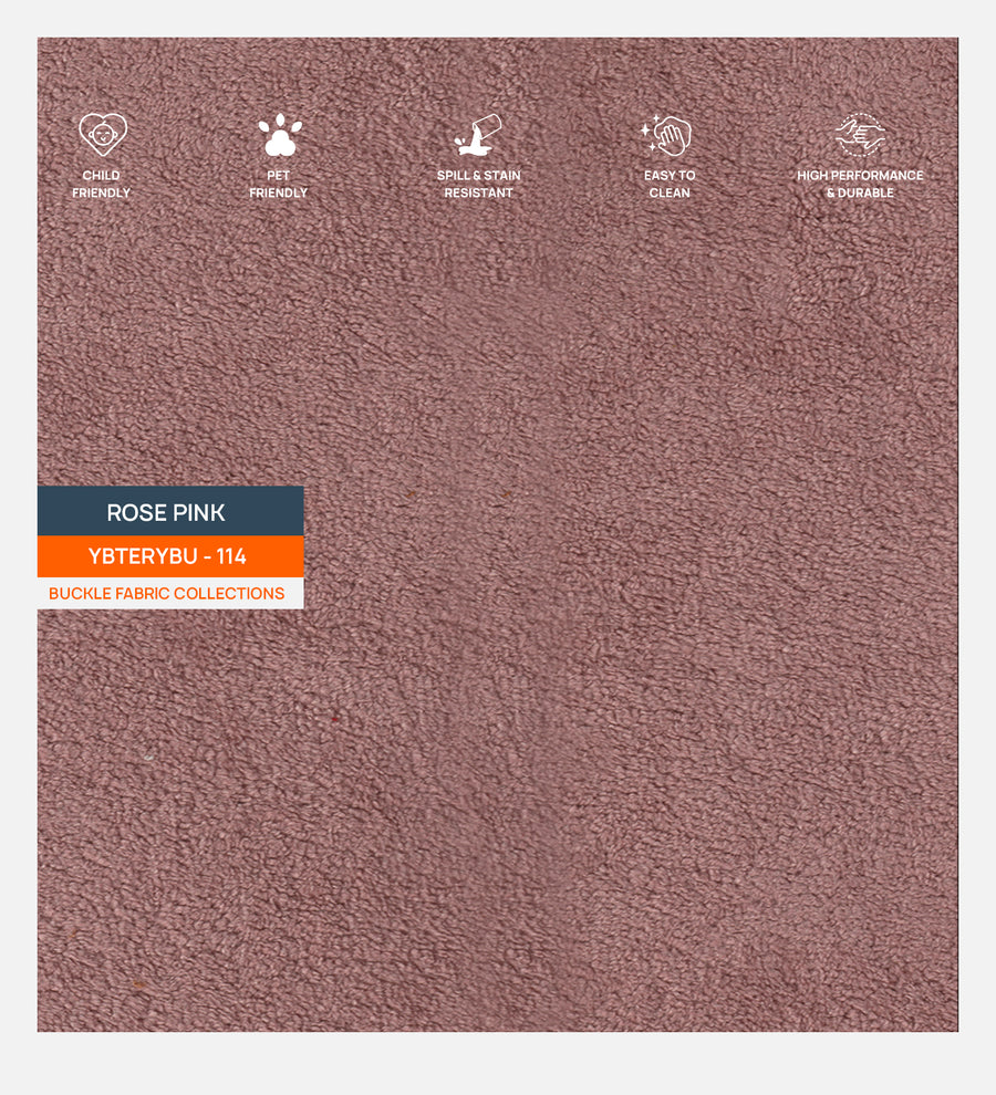 Corny Boucle Fabric 1 Seater Sofa In Rose Pink Colour - Febonic Living
