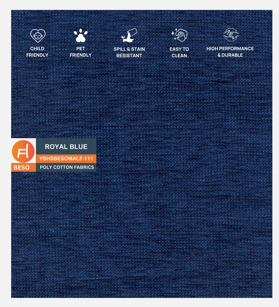 Mario Fabric 1 Seater Sofa In Royal Blue Colour - Febonic Living