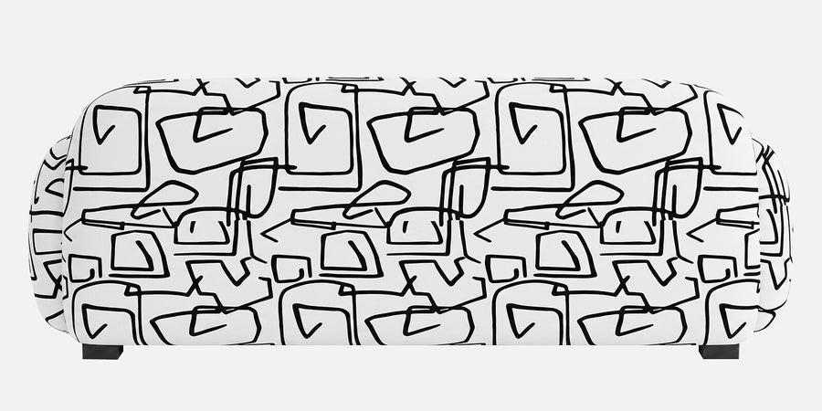 Royale Abstract Linear 3 Seater Sofa In White Colour