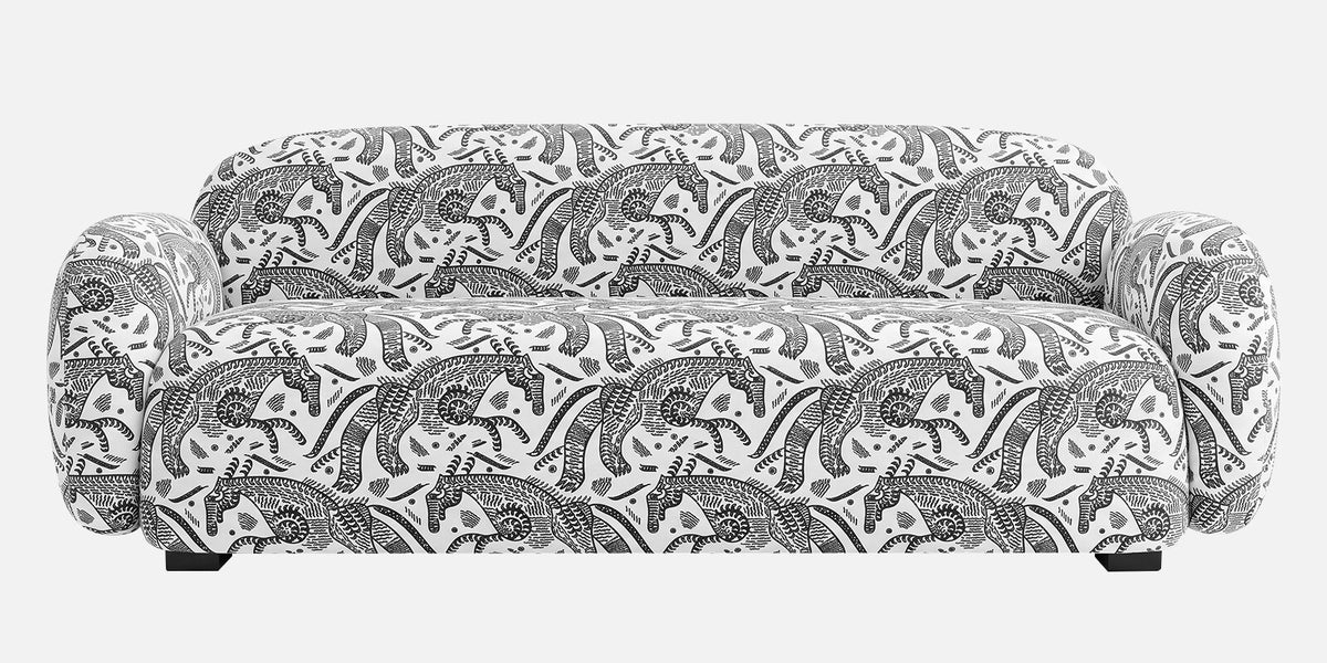 Royale Safari Sketch 3 Seater Sofa In Black Colour