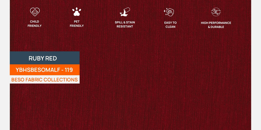 Varu Fabric 2 Seater Sofa In Ruby Red Colour - Febonic Living