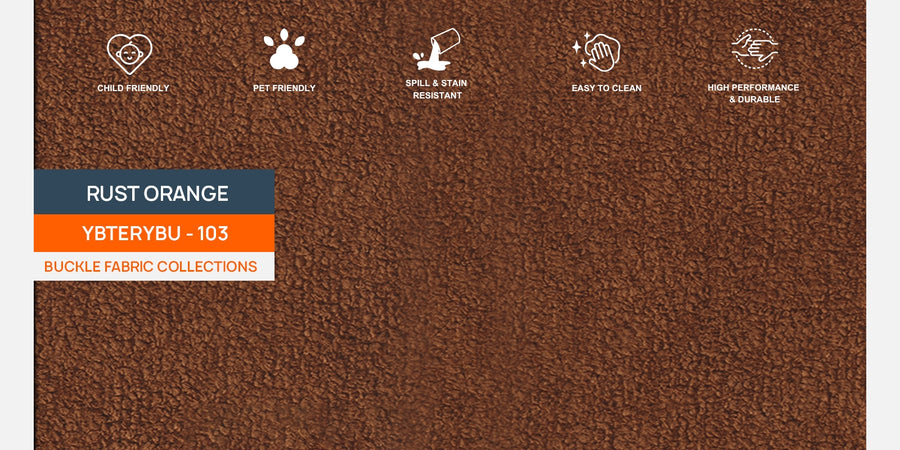 Corny Boucle Fabric 2 Seater Sofa In Rust Orange Colour - Febonic Living