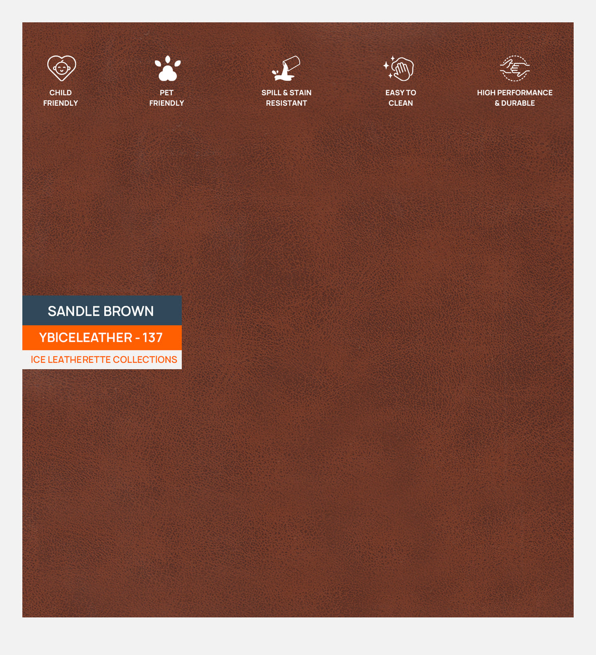 Artificial Leather Swatch Sandle Brown 137 Code