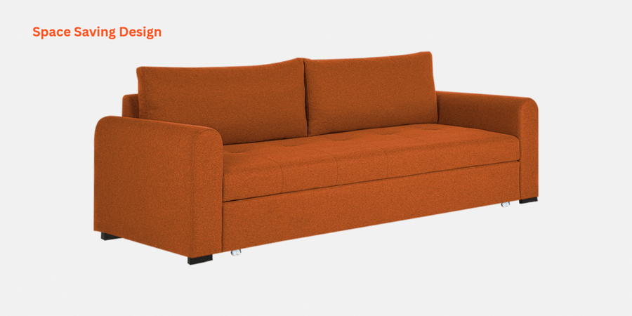 Sigma Fabric 3 Seater Pull Out Sofa Cum Bed In Royal Blue Colour - Febonic Living
