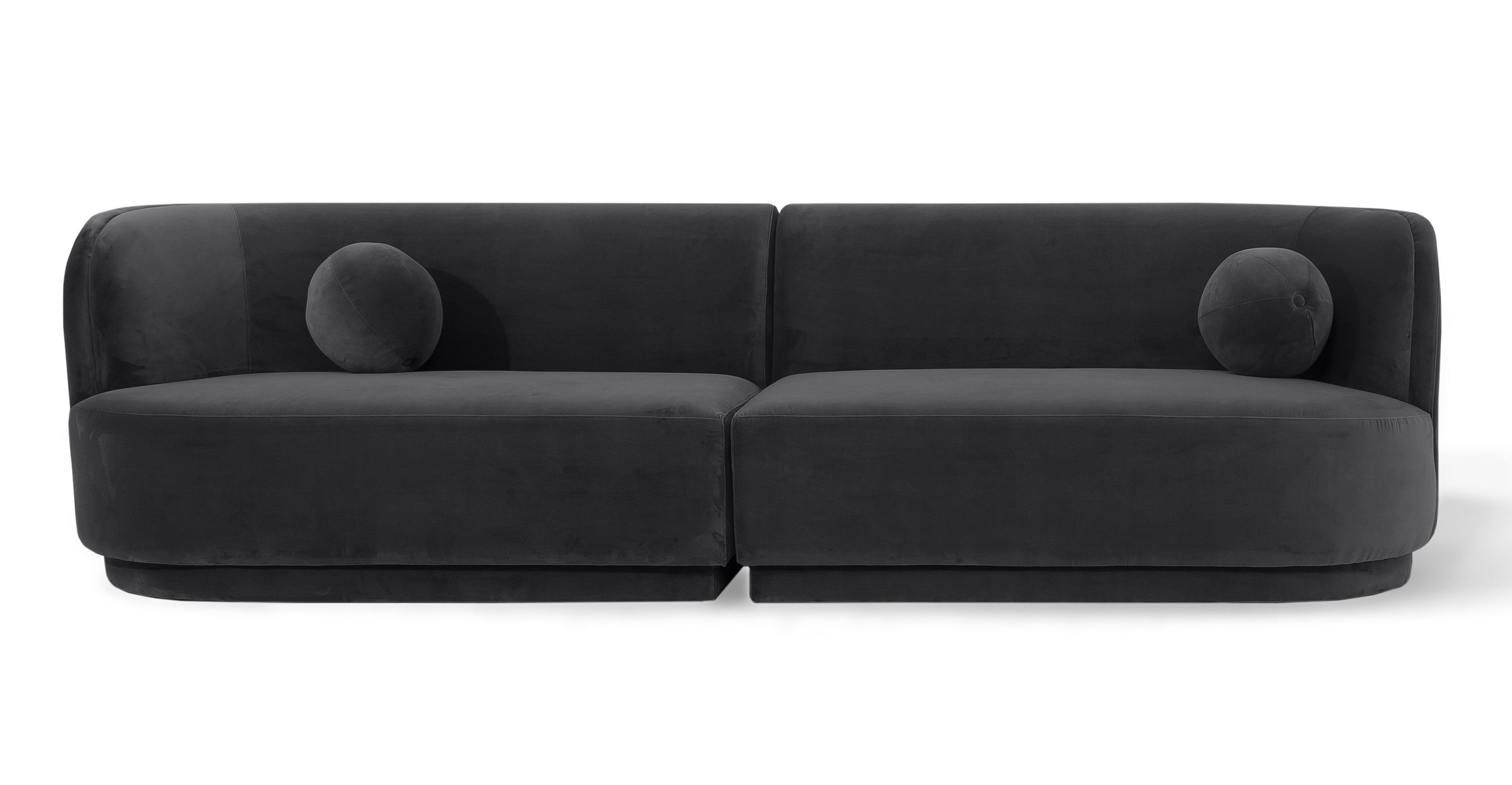 Swoosh Velvet 3 Seater Sofa In Davy Grey Colour