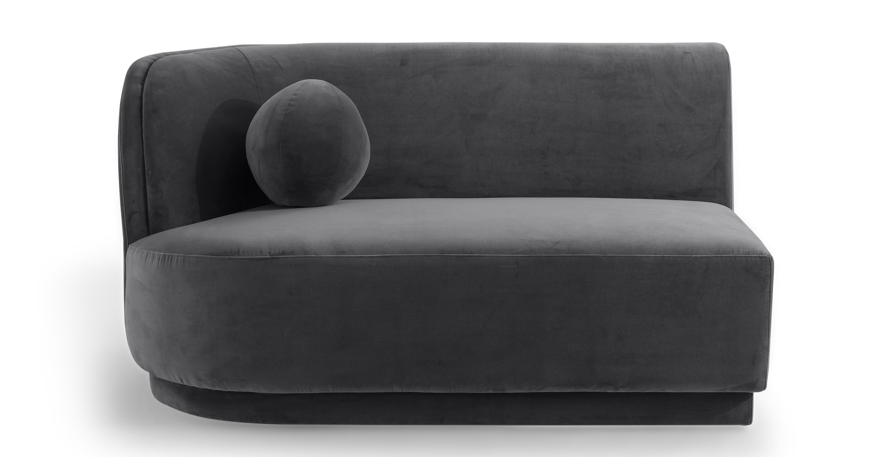 Swoosh Velvet 3 Seater Sofa In Davy Grey Colour