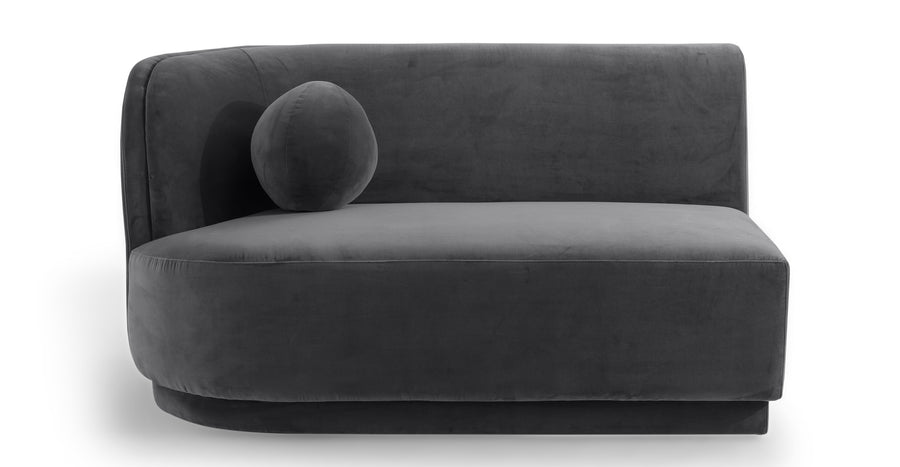 Swoosh Velvet 3 Seater Sofa In Davy Grey Colour - Febonic Living