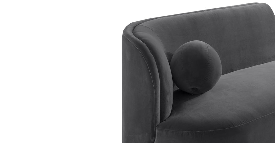 Swoosh Velvet 3 Seater Sofa In Davy Grey Colour - Febonic Living