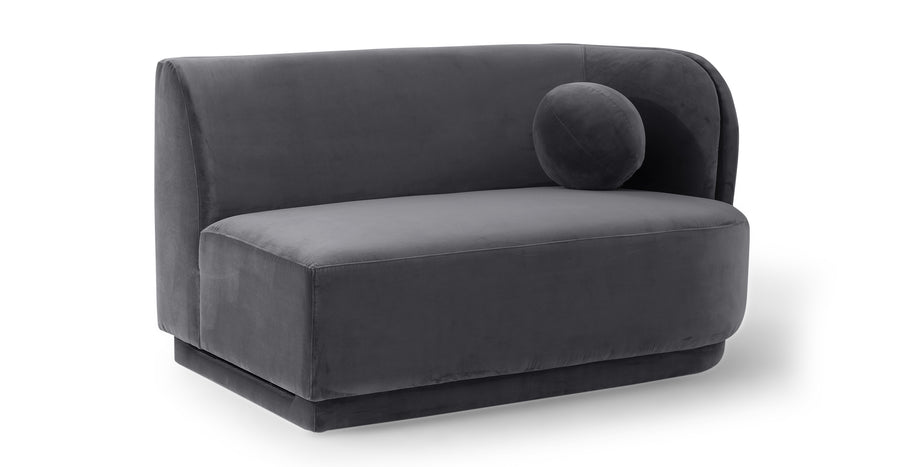 Swoosh Velvet 3 Seater Sofa In Davy Grey Colour - Febonic Living