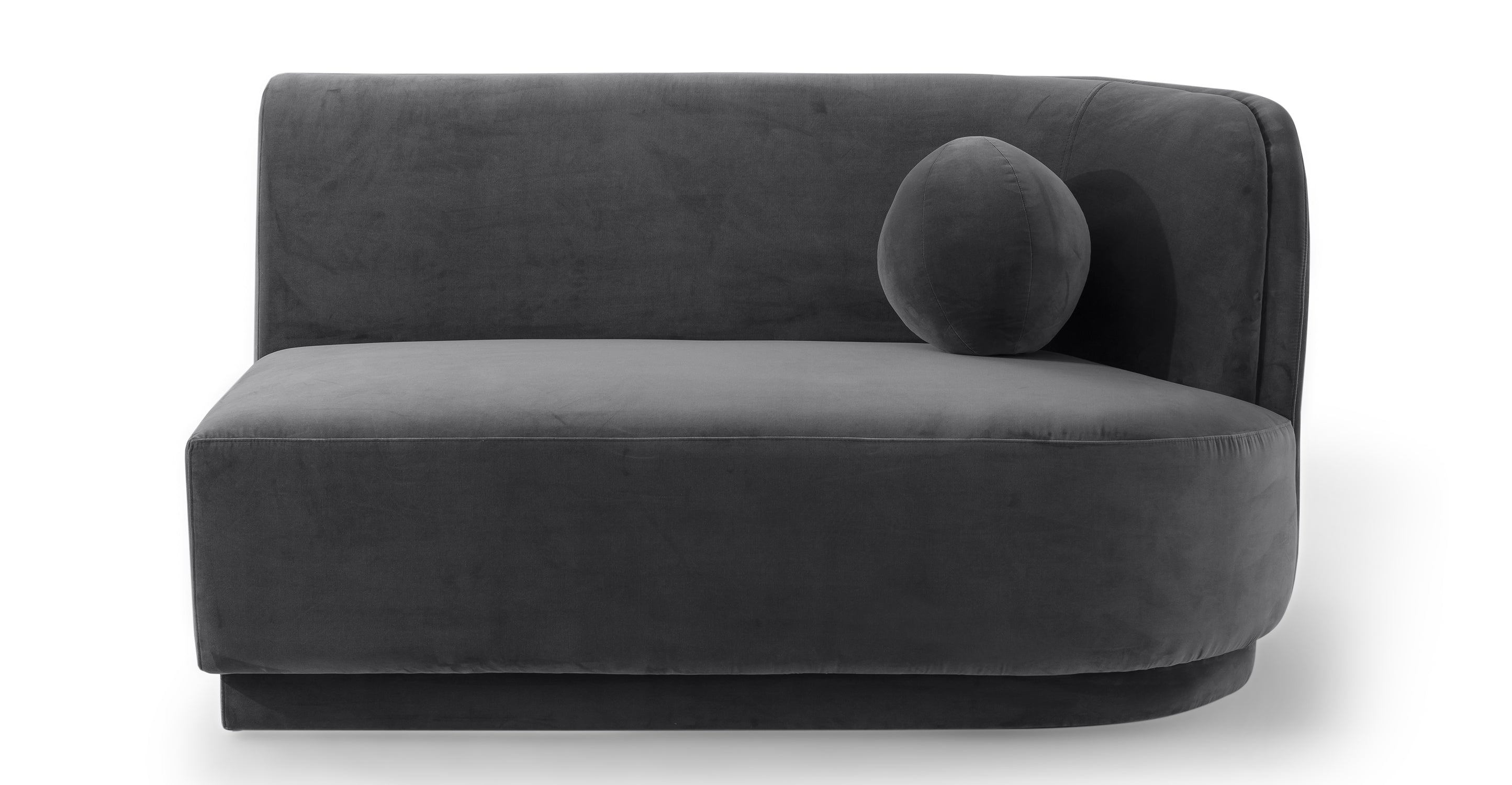 Swoosh Velvet 3 Seater Sofa In Davy Grey Colour