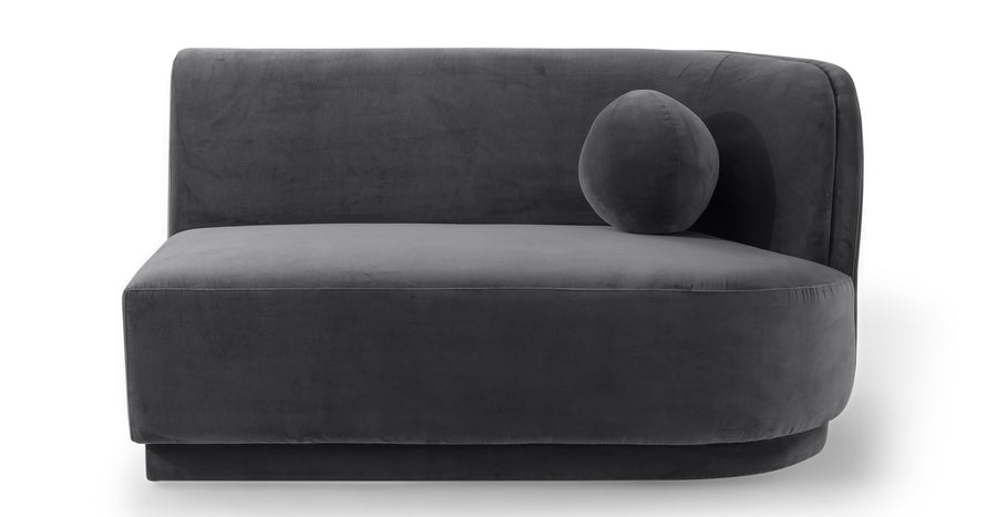 Swoosh Velvet 3 Seater Sofa In Davy Grey Colour - Febonic Living