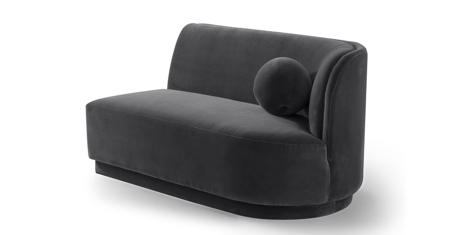 Swoosh Velvet 3 Seater Sofa In Davy Grey Colour - Febonic Living