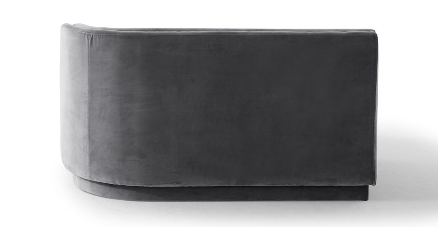 Swoosh Velvet 3 Seater Sofa In Davy Grey Colour - Febonic Living