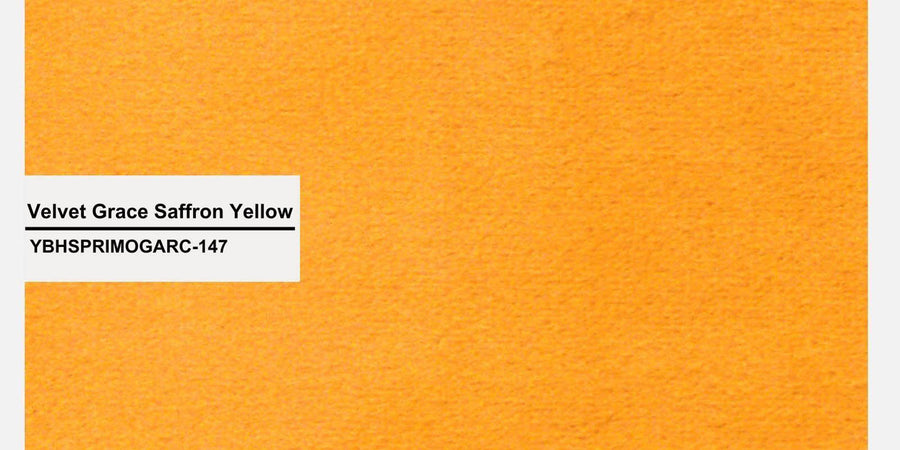 Bufa Velvet Rhs Sectional Sofa In Saffron Yellow Colour With Ottoman - Febonic Living