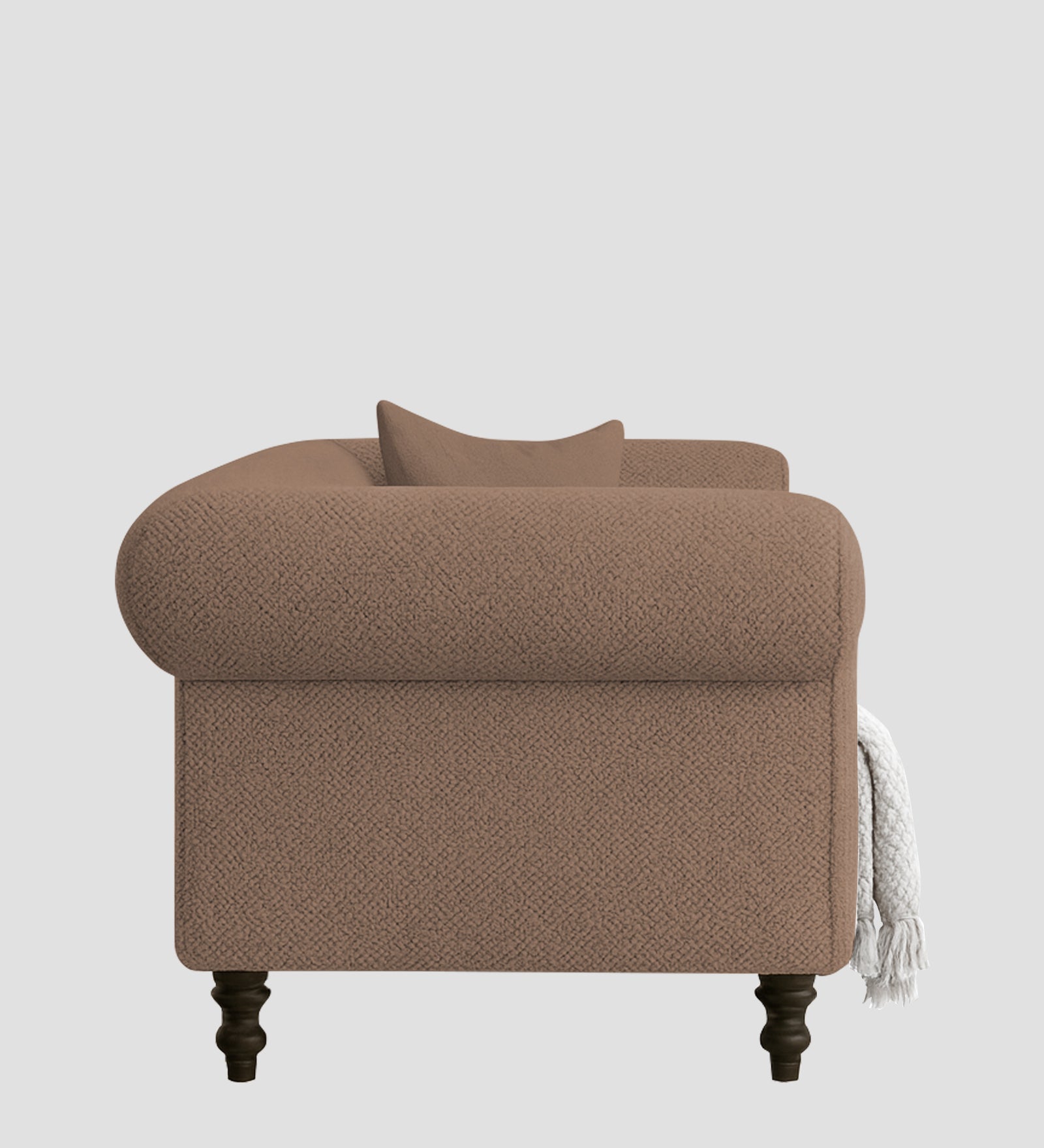 Sahara Fabric 1 Seater Sofa In Earthy Beige Colour