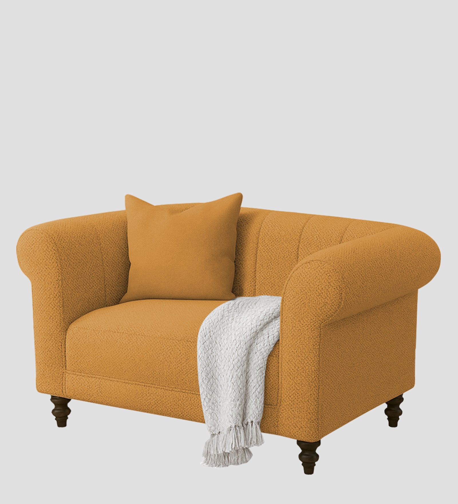 Sahara Fabric 1 Seater Sofa In Lime Yellow Colour