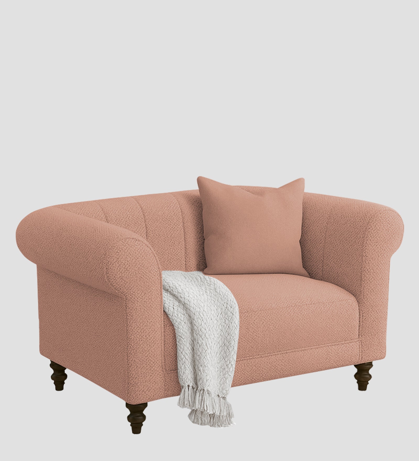 Sahara Fabric 1 Seater Sofa In Maple Pink Colour