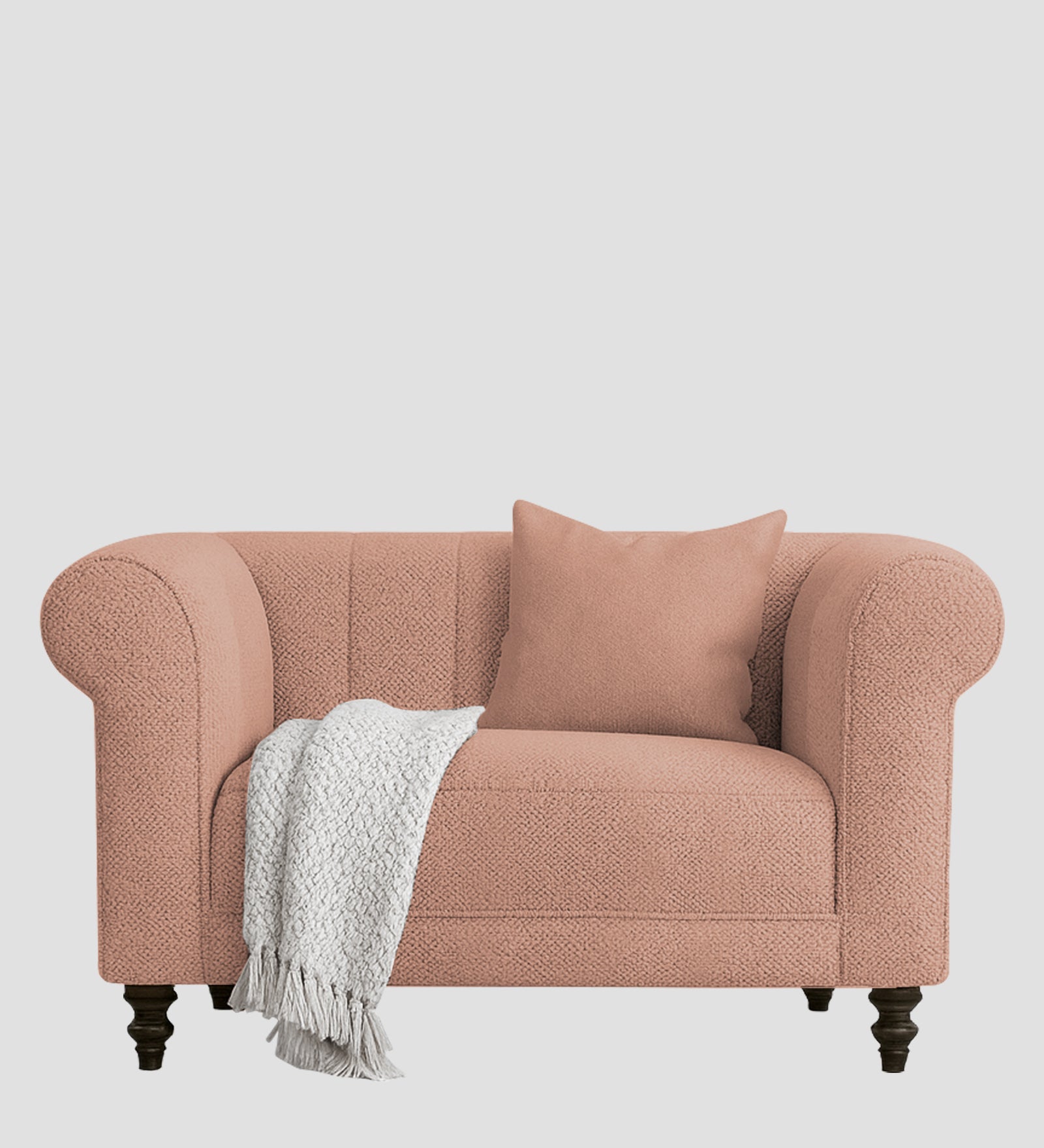 Sahara Fabric 1 Seater Sofa In Maple Pink Colour