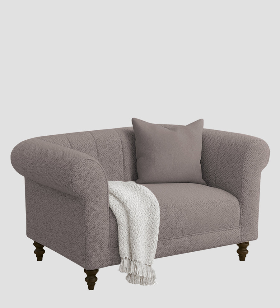 Sahara Fabric 1 Seater Sofa In Silk Grey Colour - Febonic Living