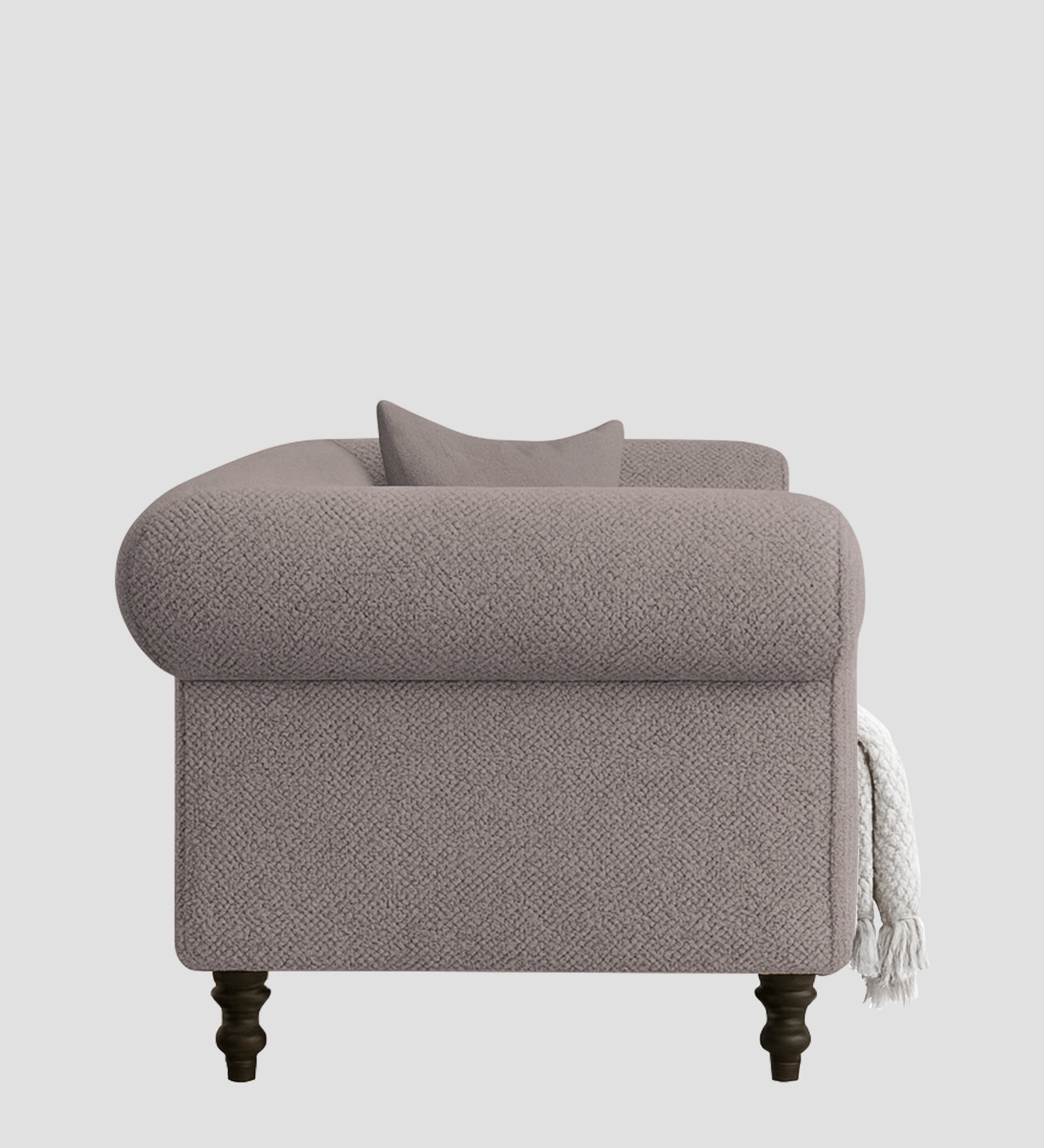 Sahara Fabric 1 Seater Sofa In Silk Grey Colour