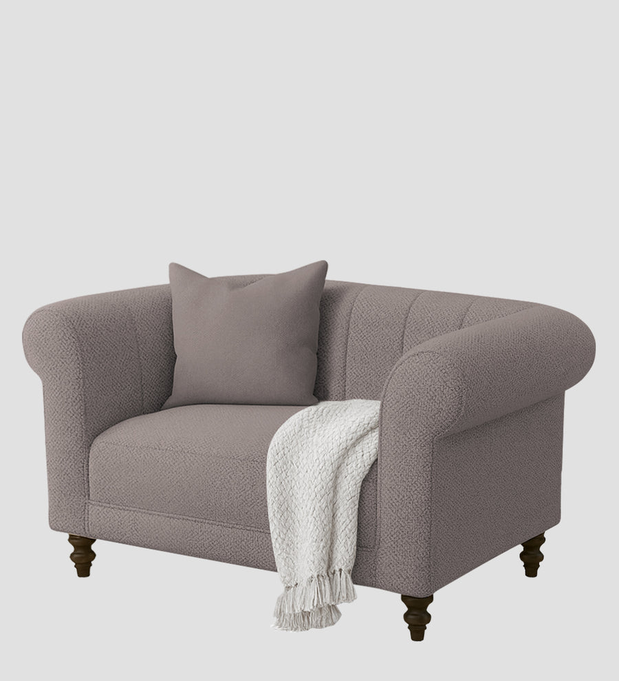 Sahara Fabric 1 Seater Sofa In Silk Grey Colour - Febonic Living