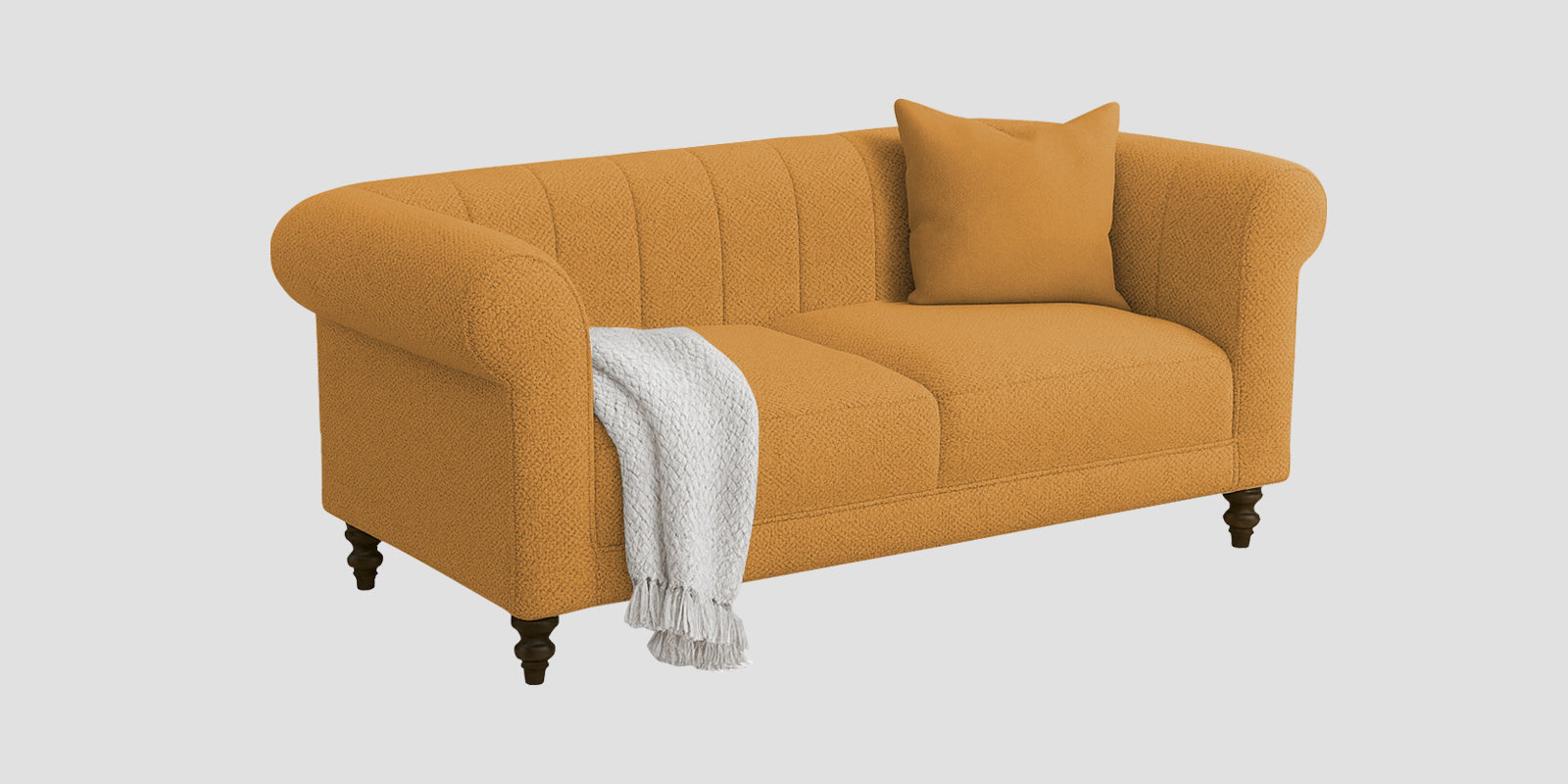 Sahara Fabric 2 Seater Sofa In Lime Yellow Colour