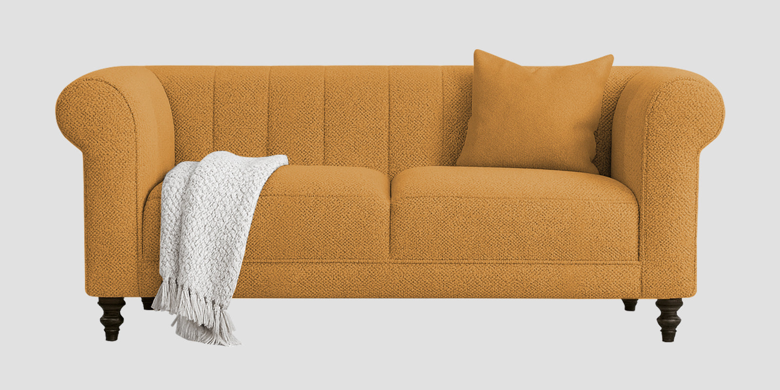 Sahara Fabric 2 Seater Sofa In Lime Yellow Colour