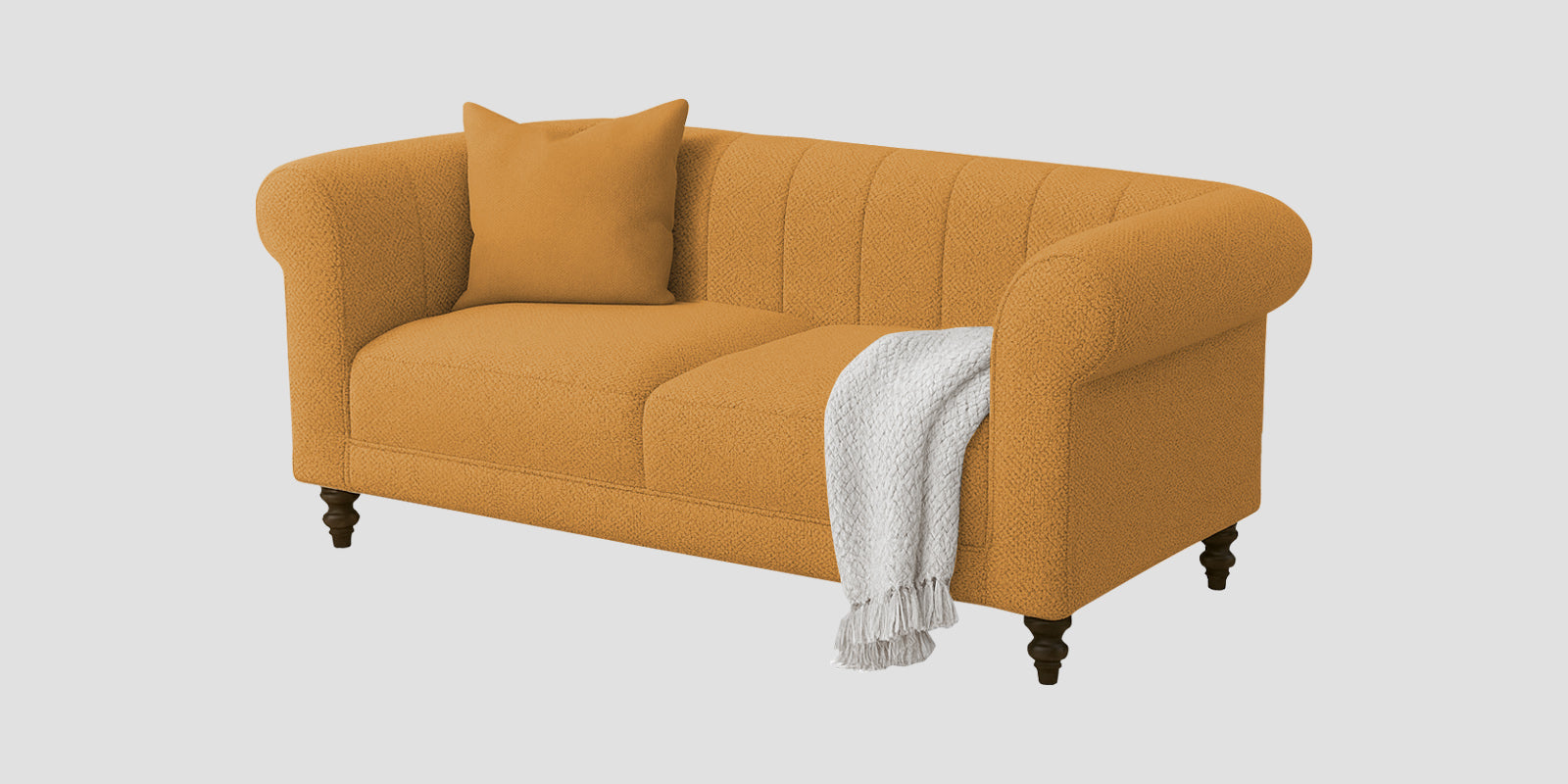 Sahara Fabric 2 Seater Sofa In Lime Yellow Colour