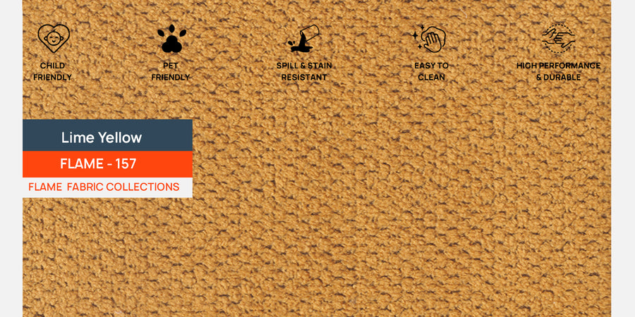 Sahara Fabric 3 Seater Sofa In Lime Yellow Colour - Febonic Living