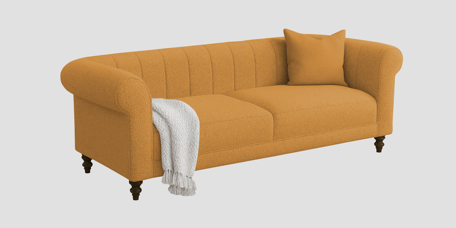 Sahara Fabric 3 Seater Sofa In Lime Yellow Colour