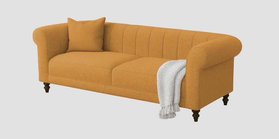 Sahara Fabric 3 Seater Sofa In Lime Yellow Colour - Febonic Living