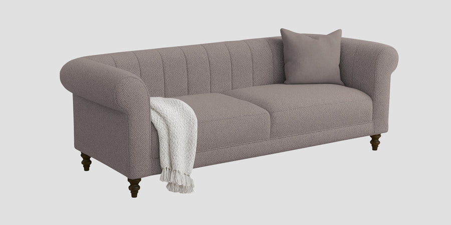Sahara Fabric 3 Seater Sofa In Silk Grey Colour - Febonic Living