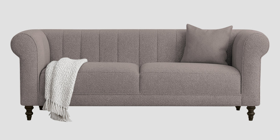 Sahara Fabric 3 Seater Sofa In Silk Grey Colour - Febonic Living