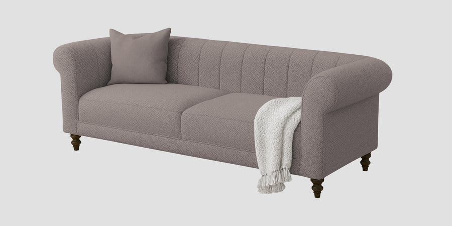 Sahara Fabric 3 Seater Sofa In Silk Grey Colour - Febonic Living