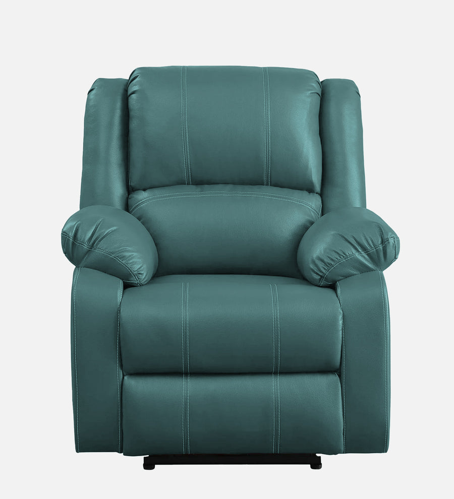 Santo 1 Seater Motorized Leatherette Recliner - Arctic Green - Front View by Febonic Living
