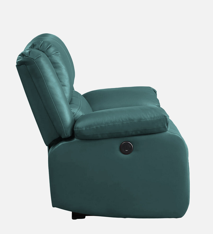 Santo 1 Seater Motorized Leatherette Recliner - Arctic Green - Side View by Febonic Living