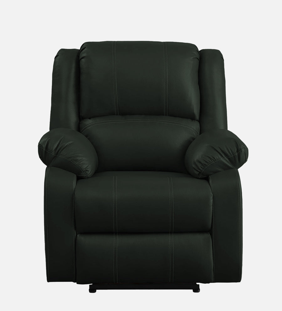 Santo 1 Seater Motorized Leatherette Recliner - Dark Green - Front View by Febonic Living