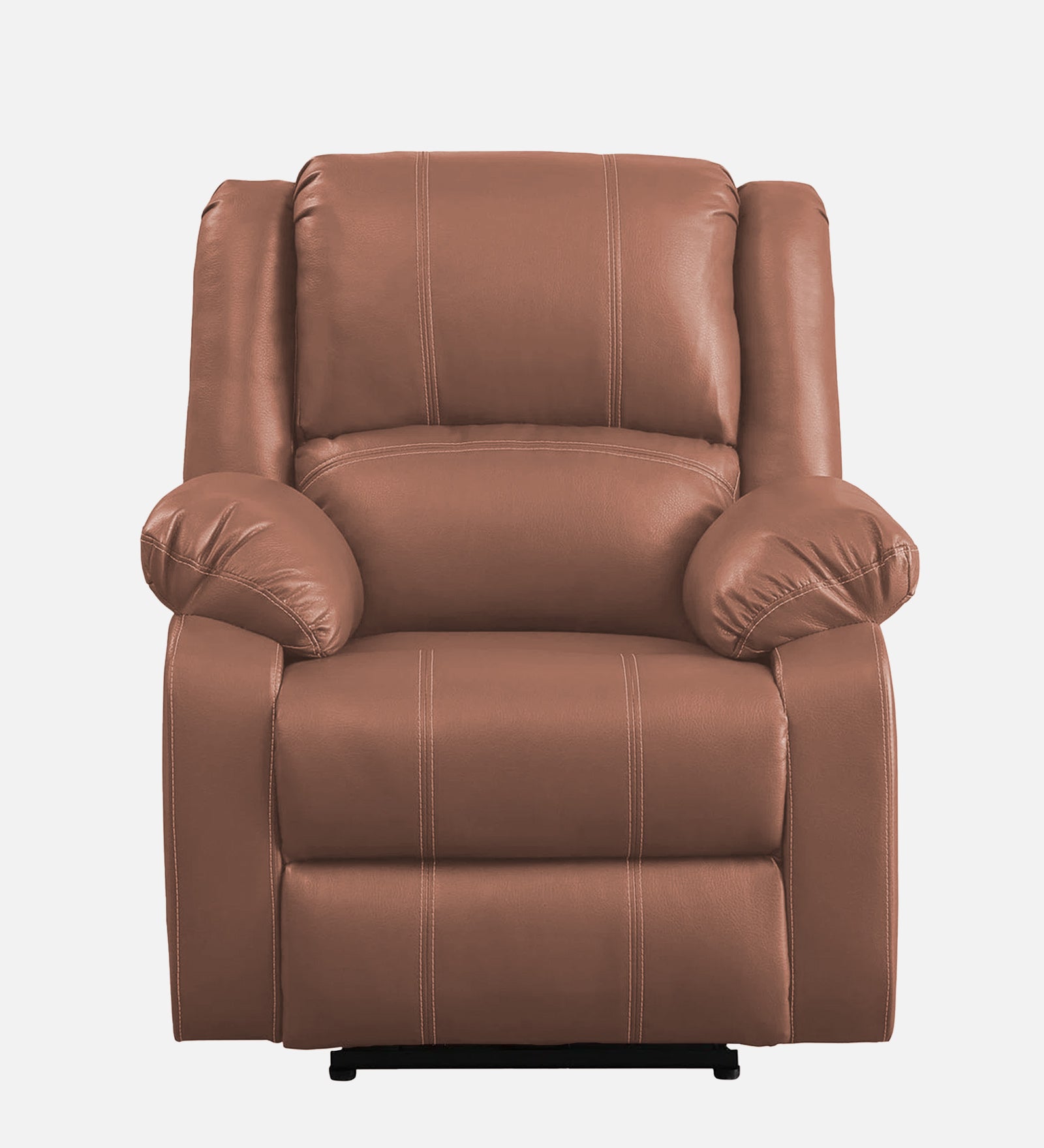 Santo 1 Seater Motorized Leatherette Recliner - Peach Beige - Front View by Febonic Living