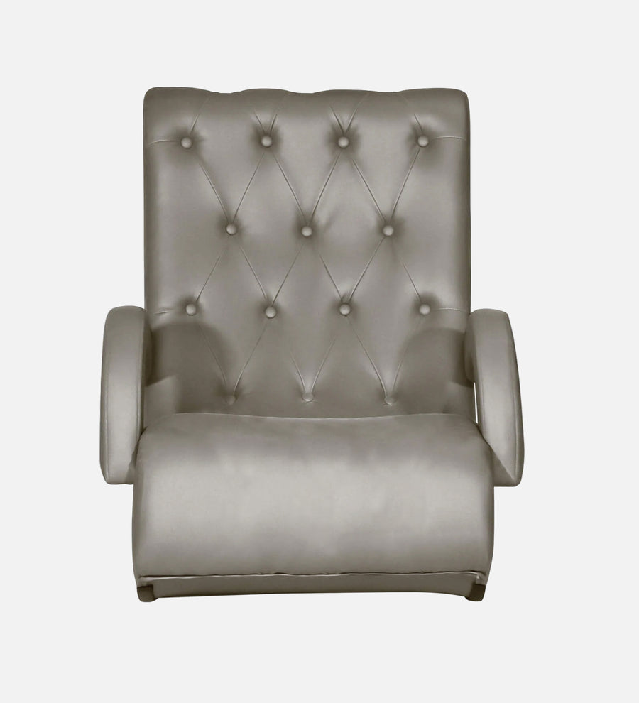 Saro Leatherette Rocking Chair In Steel Grey Colour - Febonic Living