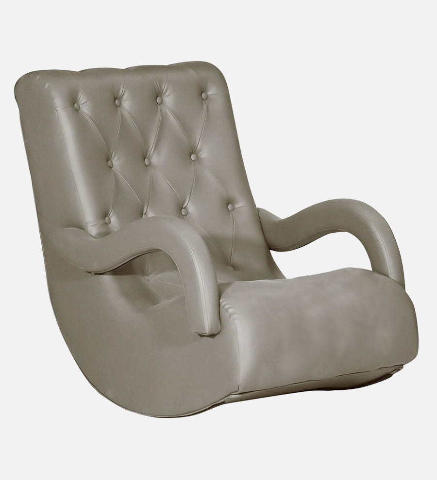 Saro Leatherette Rocking Chair In Steel Grey Colour - Febonic Living