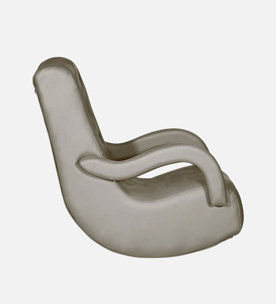 Saro Leatherette Rocking Chair In Steel Grey Colour - Febonic Living
