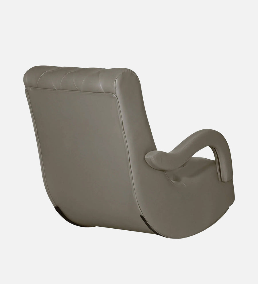 Saro Leatherette Rocking Chair In Steel Grey Colour - Febonic Living
