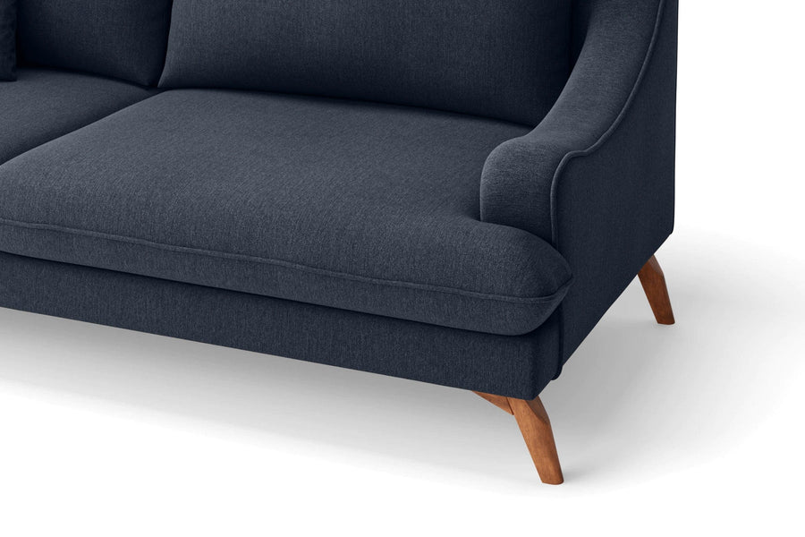 Savano Fabric 3 Seater Sofa In Denim Blue Colour - Febonic Living