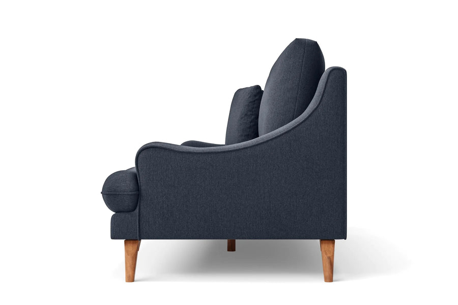 Savano Fabric 3 Seater Sofa In Denim Blue Colour - Febonic Living