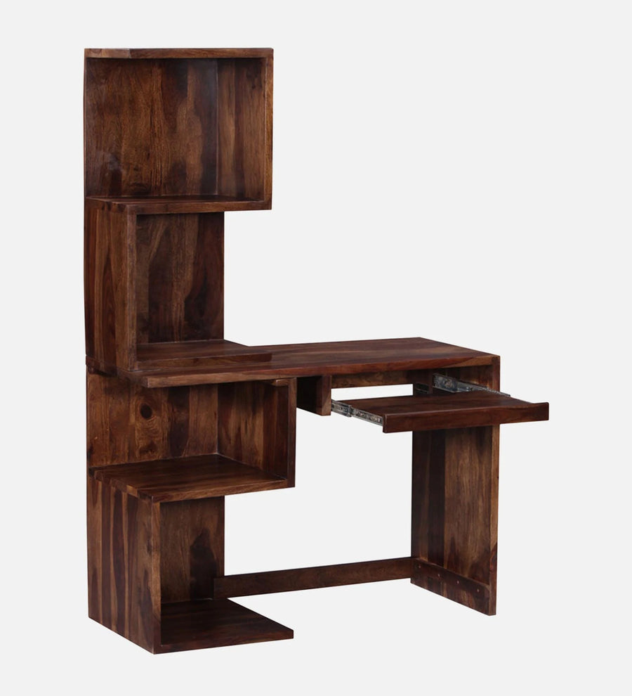 Braga Sheesham Wood Writing Table With Scratch Resistant In Provincial Teak Finish - Febonic Living