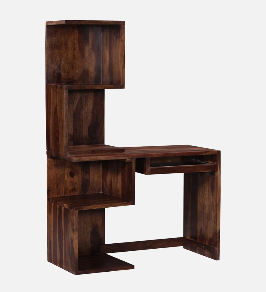 Braga Sheesham Wood Writing Table With Scratch Resistant In Provincial Teak Finish - Febonic Living