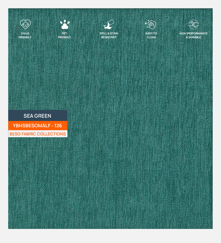 Balma Fabric Swivel Chair In Sea Green Colour - Febonic Living