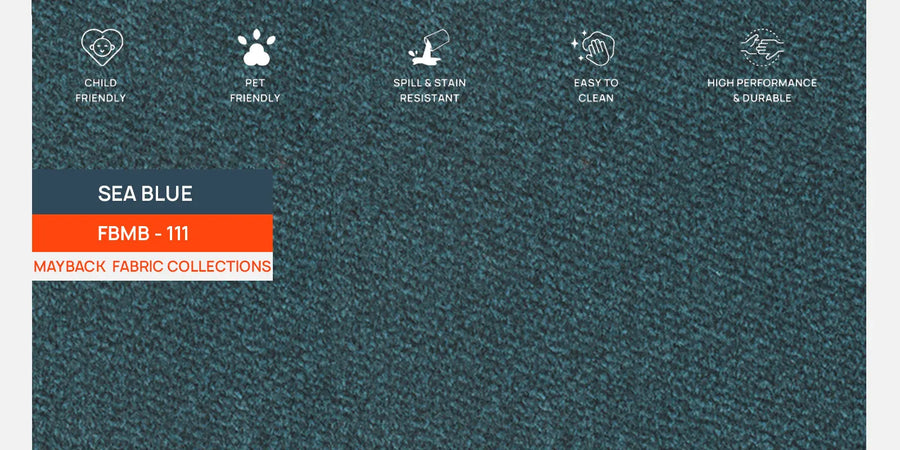 Zibby Fabric 3 Seater Sofa In Sea Blue Colour - Febonic Living